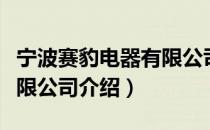 宁波赛豹电器有限公司（关于宁波赛豹电器有限公司介绍）