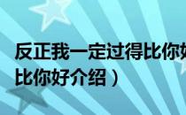 反正我一定过得比你好（关于反正我一定过得比你好介绍）