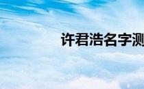 许君浩名字测分（许君浩）