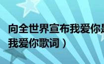 向全世界宣布我爱你是什么歌（向全世界宣布我爱你歌词）