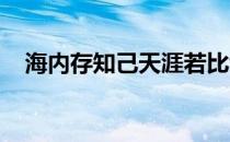 海内存知己天涯若比邻海内是什么意思啊