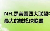 NFL是美国四大联盟中最受欢迎的也是世界上最大的橄榄球联盟