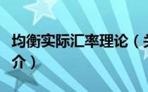 均衡实际汇率理论（关于均衡实际汇率理论简介）