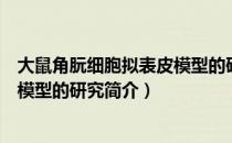 大鼠角朊细胞拟表皮模型的研究（关于大鼠角朊细胞拟表皮模型的研究简介）