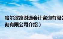 哈尔滨富财通会计咨询有限公司（关于哈尔滨富财通会计咨询有限公司介绍）