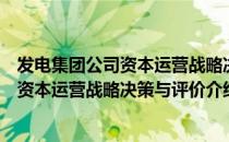 发电集团公司资本运营战略决策与评价（关于发电集团公司资本运营战略决策与评价介绍）