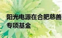 阳光电源在合肥慈善总会设立1000万元公益专项基金