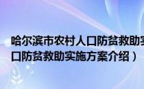 哈尔滨市农村人口防贫救助实施方案（关于哈尔滨市农村人口防贫救助实施方案介绍）