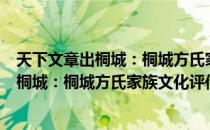 天下文章出桐城：桐城方氏家族文化评传（关于天下文章出桐城：桐城方氏家族文化评传简介）