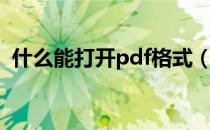 什么能打开pdf格式（pdf格式用什么打开）