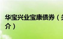 华宝兴业宝康债券（关于华宝兴业宝康债券简介）