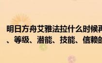 明日方舟艾雅法拉什么时候再次up（术师艾雅法拉的精英化、等级、潜能、技能、信赖的推荐培养程度分别是什么）