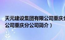 天元建设集团有限公司重庆分公司（关于天元建设集团有限公司重庆分公司简介）