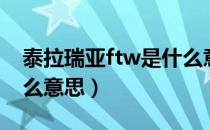 泰拉瑞亚ftw是什么意思（泰拉瑞亚ftw是什么意思）