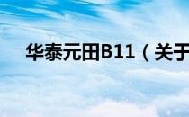 华泰元田B11（关于华泰元田B11简介）