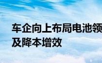 车企向上布局电池领域 有利于保障电池供应及降本增效