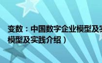 变数：中国数字企业模型及实践（关于变数：中国数字企业模型及实践介绍）