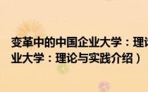 变革中的中国企业大学：理论与实践（关于变革中的中国企业大学：理论与实践介绍）