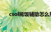 csol稀饭辅助怎么用（csol稀饭官网）