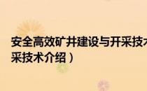 安全高效矿井建设与开采技术（关于安全高效矿井建设与开采技术介绍）