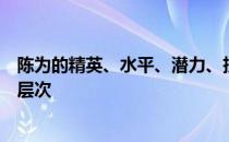 陈为的精英、水平、潜力、技能、信任度有哪些推荐的培养层次 