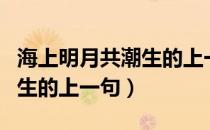 海上明月共潮生的上一句是啥（海上明月共潮生的上一句）