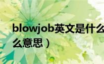 blowjob英文是什么意思啊（blowjob是什么意思）