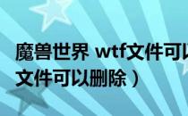 魔兽世界 wtf文件可以删除吗（魔兽世界哪些文件可以删除）