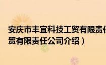 安庆市丰宜科技工贸有限责任公司（关于安庆市丰宜科技工贸有限责任公司介绍）