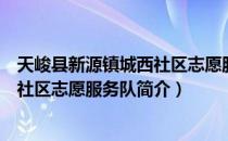 天峻县新源镇城西社区志愿服务队（关于天峻县新源镇城西社区志愿服务队简介）