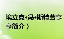 埃立克·冯·斯特劳亨（关于埃立克·冯·斯特劳亨简介）