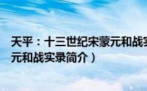 天平：十三世纪宋蒙元和战实录（关于天平：十三世纪宋蒙元和战实录简介）