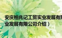 安庆柏兆记工贸实业发展有限公司（关于安庆柏兆记工贸实业发展有限公司介绍）