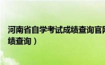 河南省自学考试成绩查询官网（河南省高等教育自学考试成绩查询）