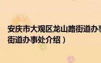 安庆市大观区龙山路街道办事处（关于安庆市大观区龙山路街道办事处介绍）