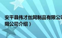 安平县伟才丝网制品有限公司（关于安平县伟才丝网制品有限公司介绍）