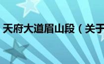 天府大道眉山段（关于天府大道眉山段简介）