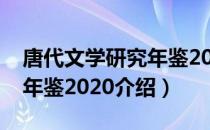 唐代文学研究年鉴2020（关于唐代文学研究年鉴2020介绍）