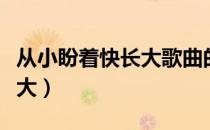 从小盼着快长大歌曲的电视剧（从小盼着快长大）