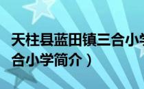 天柱县蓝田镇三合小学（关于天柱县蓝田镇三合小学简介）