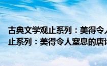 古典文学观止系列：美得令人窒息的唐诗（关于古典文学观止系列：美得令人窒息的唐诗介绍）