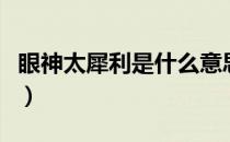 眼神太犀利是什么意思（眼神犀利是什么意思）