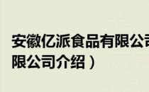 安徽亿派食品有限公司（关于安徽亿派食品有限公司介绍）