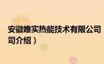 安徽唯实热能技术有限公司（关于安徽唯实热能技术有限公司介绍）