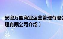 安徽万盟商业运营管理有限公司（关于安徽万盟商业运营管理有限公司介绍）