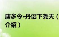 唐多令·丹诏下尧天（关于唐多令·丹诏下尧天介绍）