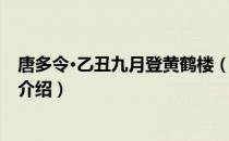 唐多令·乙丑九月登黄鹤楼（关于唐多令·乙丑九月登黄鹤楼介绍）