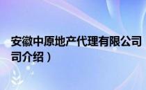 安徽中原地产代理有限公司（关于安徽中原地产代理有限公司介绍）