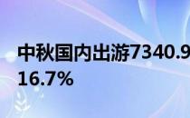 中秋国内出游7340.9万人次 较往年同比下降16.7%