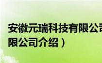 安徽元瑞科技有限公司（关于安徽元瑞科技有限公司介绍）